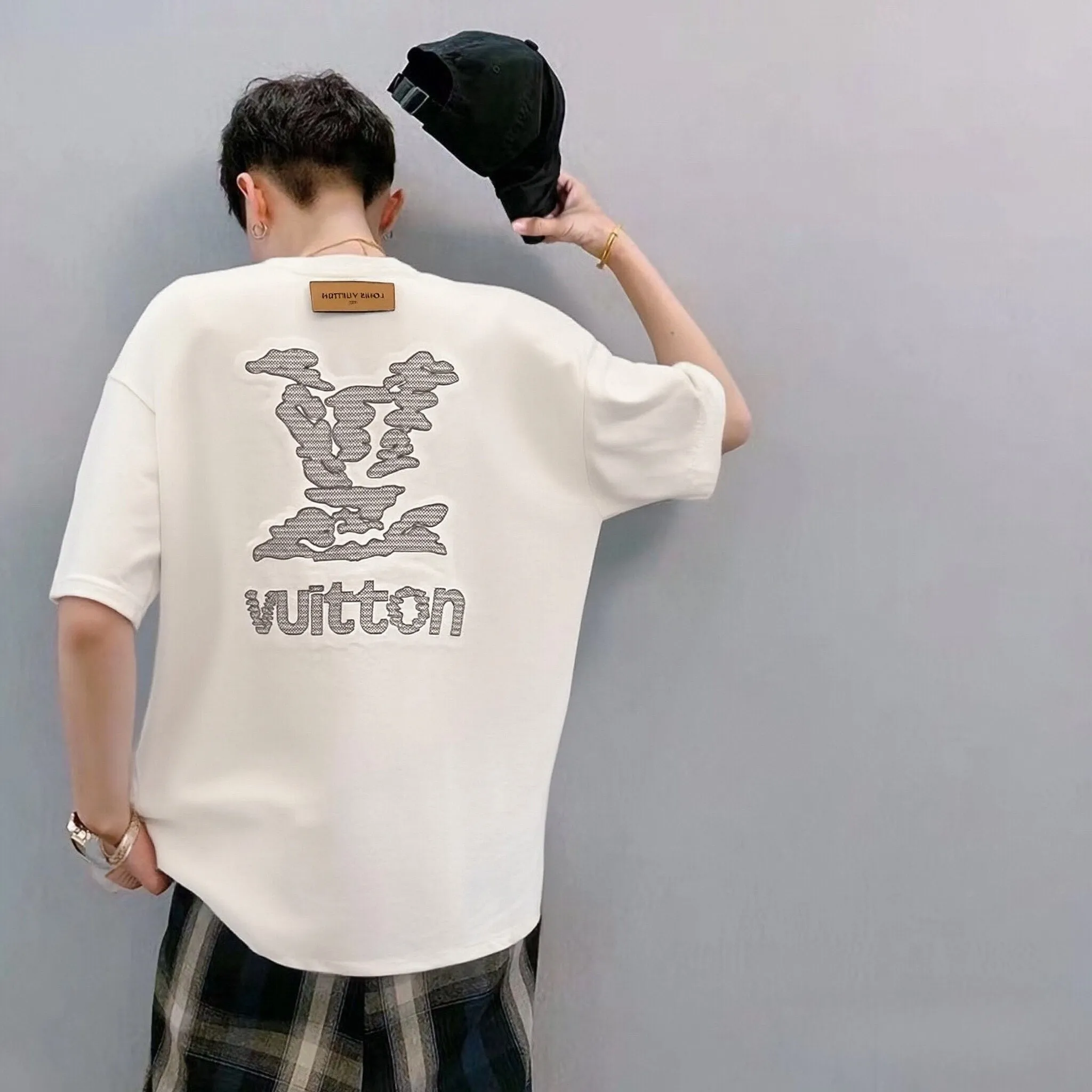 Louis Vuitton/Louis Vuitton cloud letter logo short sleeves
